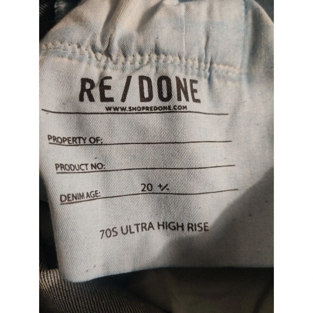 Re/Done Jeans 70 Ultra High Rise Distressed Denim Vintage‎